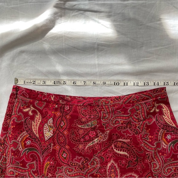 Vintage | red paisley print A-line maxi skirt, US 6 - Picture 6 of 12
